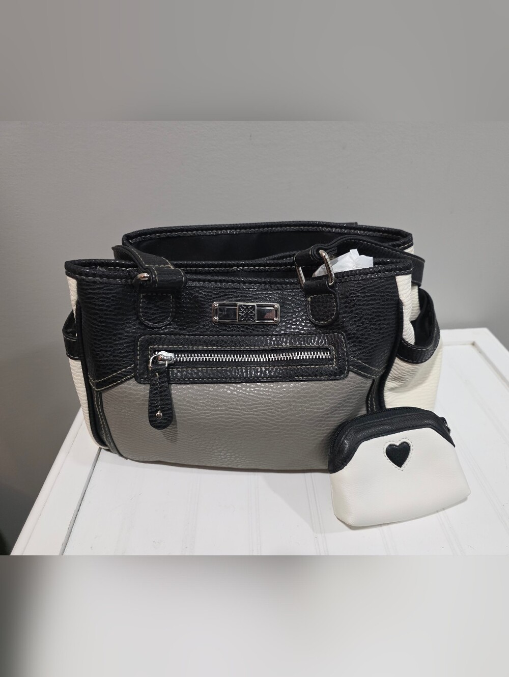 Brighton Black and Gray Two-Tone Shoulder Bag